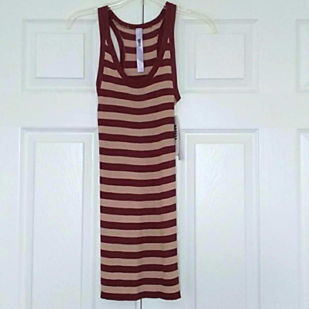 Wilt Mulberry & Pink Stripe Ribbed Tank Top